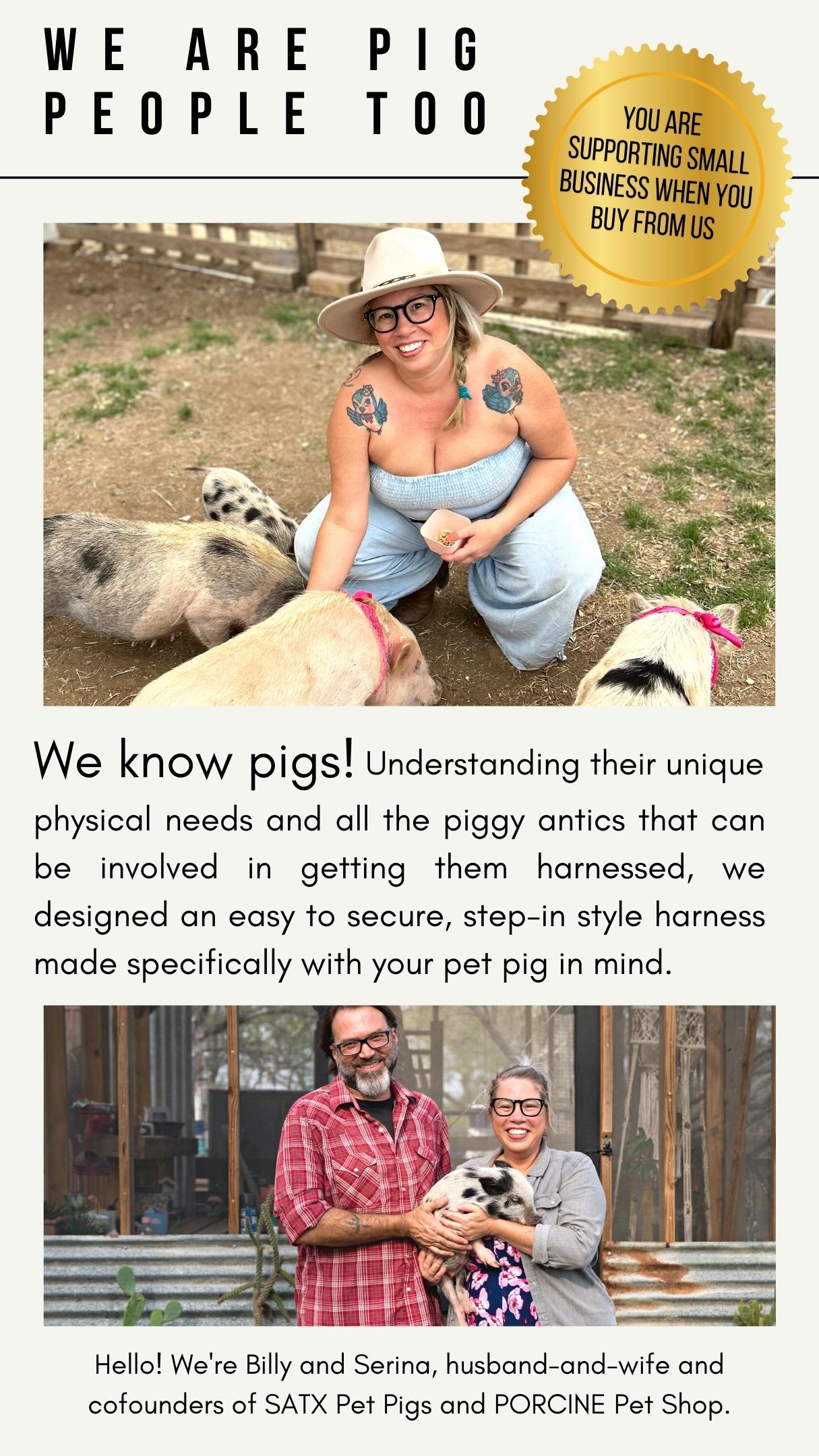 Husband and wife cofounders owners of SATX Pet Pigs | PORCINE Pet Shop